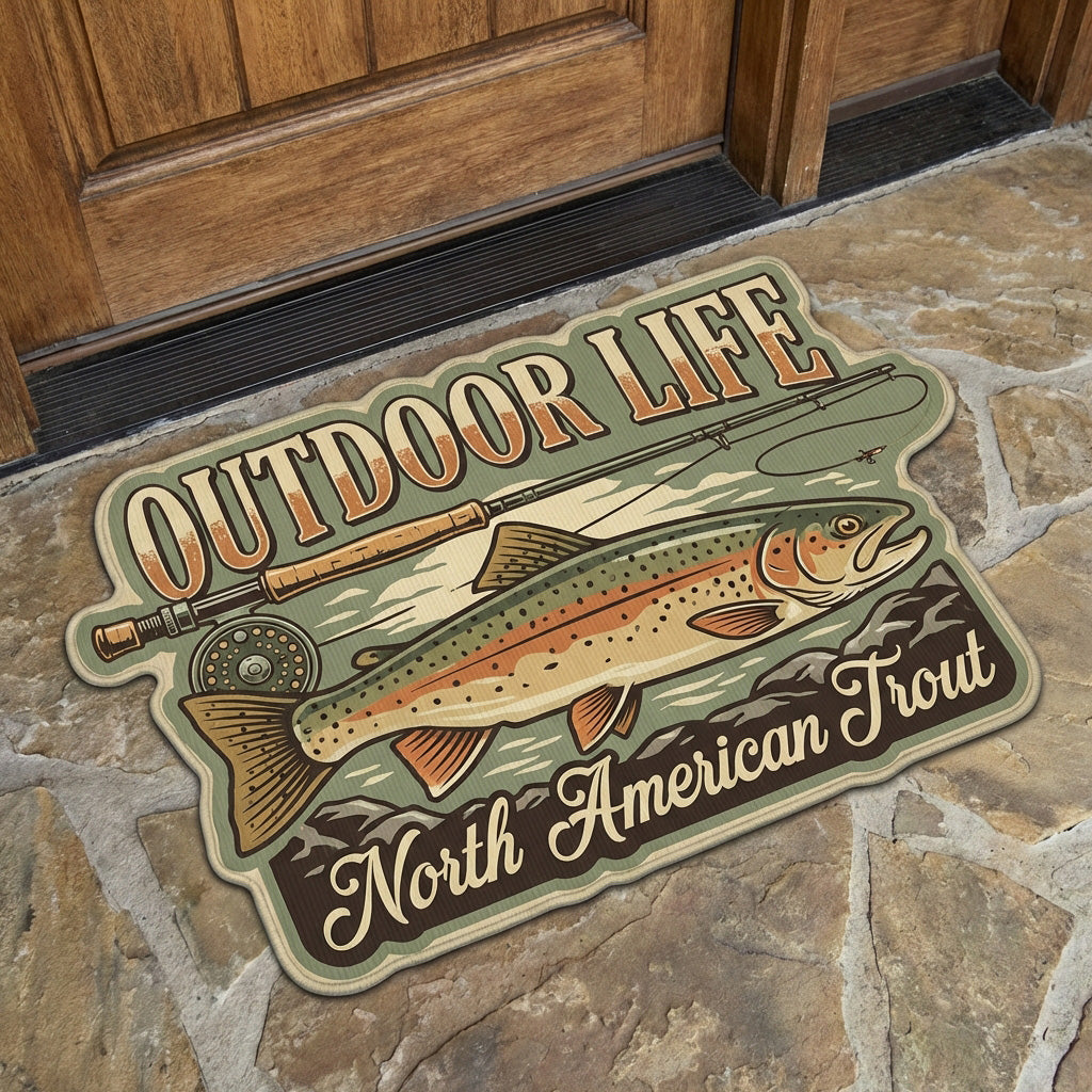 Custom-Shaped Trout Legacy Doormat