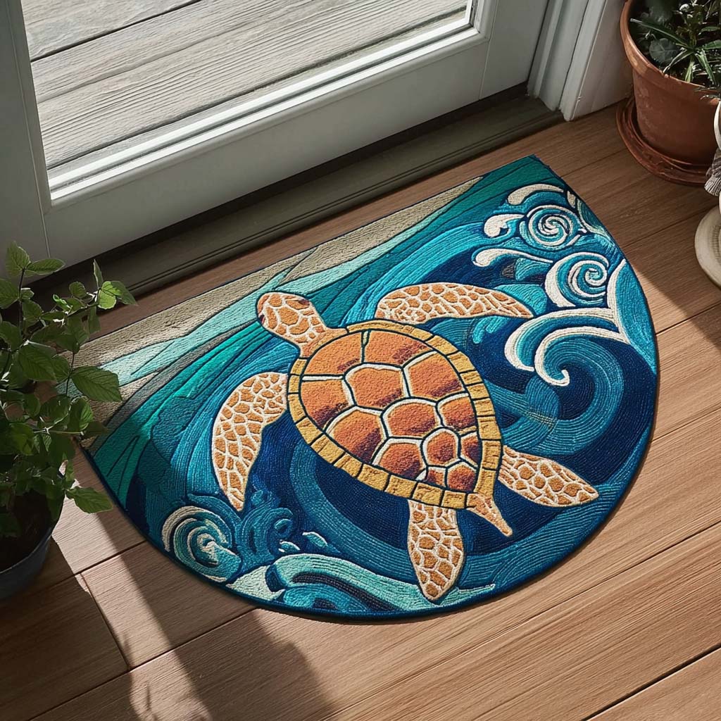 Custom Wave Rider Turtle Shaped Doormat